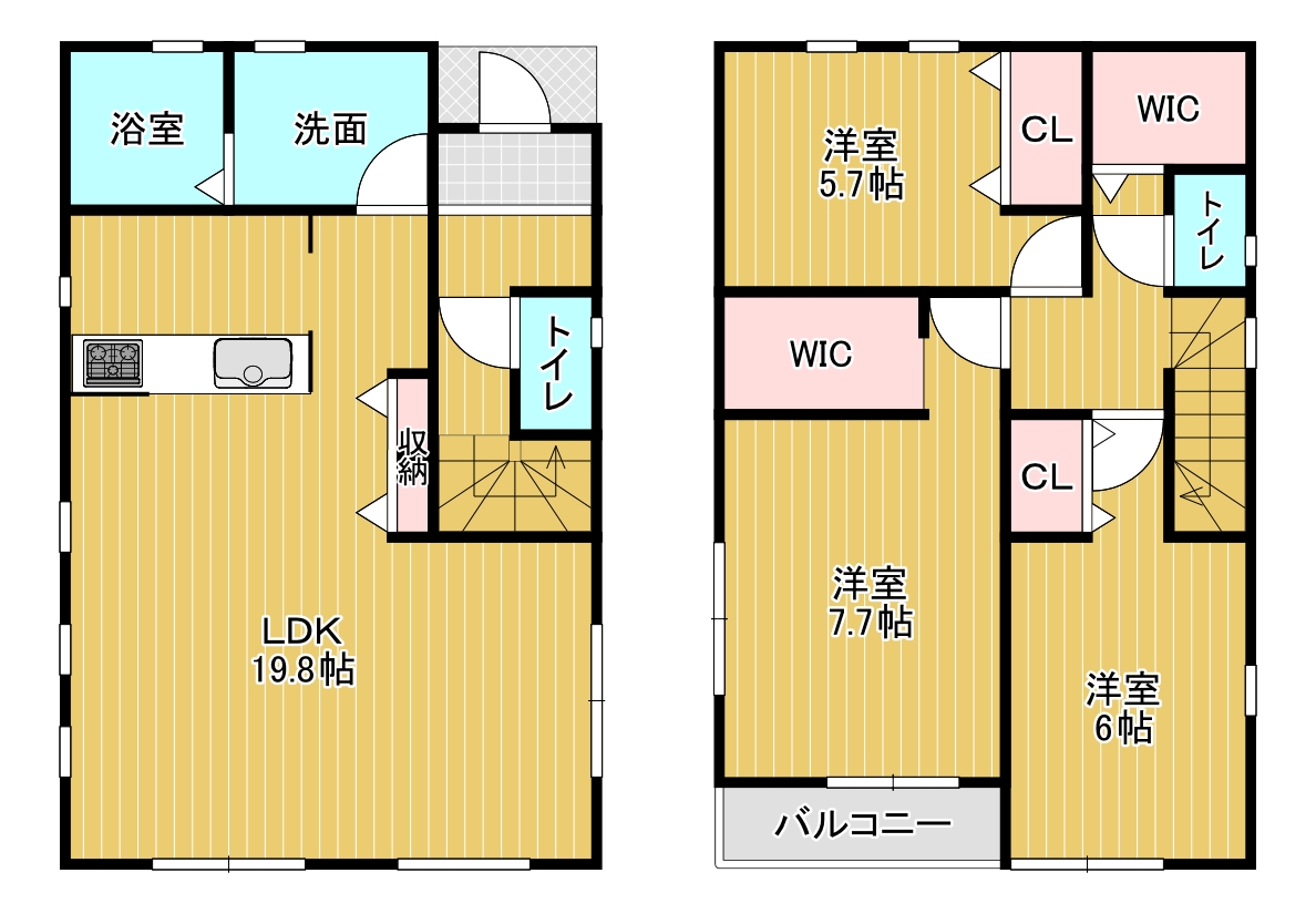 1号地間取 (間取) 1号地間取 (間取)
